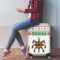 Mexico Christmas Luggage Cover with Piñata Star Design and Red Green Snowflake Pattern - Wonder Print Shop