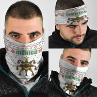 Mexico Christmas Neck Gaiter with Piñata Star Design and Red Green Snowflake Pattern - Wonder Print Shop