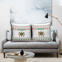 Mexico Christmas Pillow Cover with Piñata Star Design and Red Green Snowflake Pattern - Wonder Print Shop