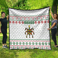 Mexico Christmas Quilt with Piñata Star Design and Red Green Snowflake Pattern - Wonder Print Shop