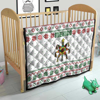 Mexico Christmas Quilt with Piñata Star Design and Red Green Snowflake Pattern - Wonder Print Shop