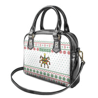 Mexico Christmas Shoulder Handbag with Piñata Star Design and Red Green Snowflake Pattern - Wonder Print Shop