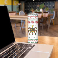 Mexico Christmas Skinny Tumbler with Piñata Star Design and Red Green Snowflake Pattern - Wonder Print Shop