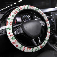 Mexico Christmas Steering Wheel Cover with Piñata Star Design and Red Green Snowflake Pattern - Wonder Print Shop