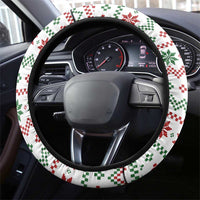 Mexico Christmas Steering Wheel Cover with Piñata Star Design and Red Green Snowflake Pattern - Wonder Print Shop