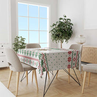 Mexico Christmas Tablecloth with Piñata Star Design and Red Green Snowflake Pattern - Wonder Print Shop