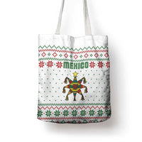 Mexico Christmas Tote Bag with Piñata Star Design and Red Green Snowflake Pattern - Wonder Print Shop
