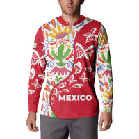 Mexico Christmas Button Sweatshirt with Butterfly Cactus and Colorful Floral Folk Art - Wonder Print Shop