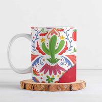Mexico Christmas Ceramic Mug with Butterfly Cactus and Colorful Floral Folk Art - Wonder Print Shop
