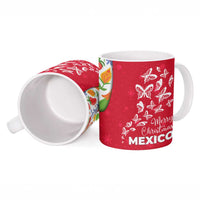 Mexico Christmas Ceramic Mug with Butterfly Cactus and Colorful Floral Folk Art - Wonder Print Shop