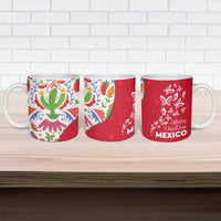 Mexico Christmas Ceramic Mug with Butterfly Cactus and Colorful Floral Folk Art - Wonder Print Shop