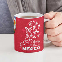 Mexico Christmas Ceramic Mug with Butterfly Cactus and Colorful Floral Folk Art - Wonder Print Shop