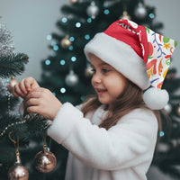 Mexico Christmas Santa Hat with Butterfly Cactus and Colorful Floral Folk Art - Wonder Print Shop