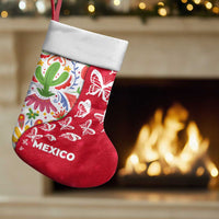 Mexico Christmas Stocking with Butterfly Cactus and Colorful Floral Folk Art - Wonder Print Shop
