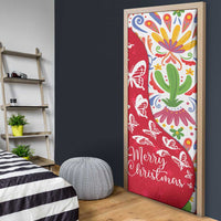 Mexico Christmas Door Cover with Butterfly Cactus and Colorful Floral Folk Art - Wonder Print Shop