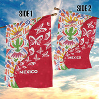 Mexico Christmas Garden Flag with Butterfly Cactus and Colorful Floral Folk Art - Wonder Print Shop