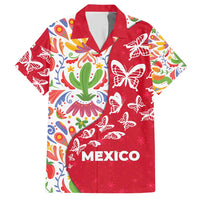 Mexico Christmas Hawaiian Shirt with Butterfly Cactus and Colorful Floral Folk Art - Wonder Print Shop