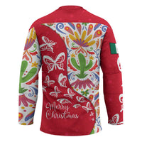 Mexico Christmas Hockey Jersey with Butterfly Cactus and Colorful Floral Folk Art - Wonder Print Shop