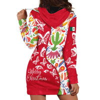Mexico Christmas Hoodie Dress with Butterfly Cactus and Colorful Floral Folk Art - Wonder Print Shop