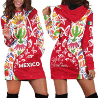 Mexico Christmas Hoodie Dress with Butterfly Cactus and Colorful Floral Folk Art - Wonder Print Shop