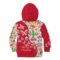 Mexico Christmas Kid Hoodie with Butterfly Cactus and Colorful Floral Folk Art - Wonder Print Shop