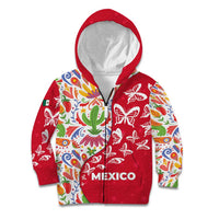 Mexico Christmas Kid Hoodie with Butterfly Cactus and Colorful Floral Folk Art - Wonder Print Shop