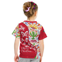 Mexico Christmas Kid T Shirt with Butterfly Cactus and Colorful Floral Folk Art - Wonder Print Shop