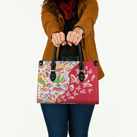 Mexico Christmas Leather Bag with Butterfly Cactus and Colorful Floral Folk Art - Wonder Print Shop