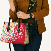 Mexico Christmas Leather Bag with Butterfly Cactus and Colorful Floral Folk Art - Wonder Print Shop