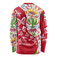 Mexico Christmas Long Sleeve Shirt with Butterfly Cactus and Colorful Floral Folk Art - Wonder Print Shop