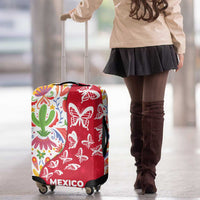 Mexico Christmas Luggage Cover with Butterfly Cactus and Colorful Floral Folk Art - Wonder Print Shop