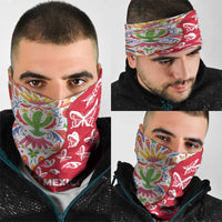 Mexico Christmas Neck Gaiter with Butterfly Cactus and Colorful Floral Folk Art - Wonder Print Shop