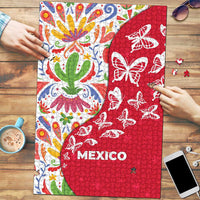 Mexico Christmas Puzzle with Butterfly Cactus and Colorful Floral Folk Art - Wonder Print Shop