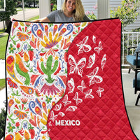 Mexico Christmas Quilt with Butterfly Cactus and Colorful Floral Folk Art - Wonder Print Shop