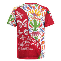 Mexico Christmas Rugby Jersey with Butterfly Cactus and Colorful Floral Folk Art - Wonder Print Shop