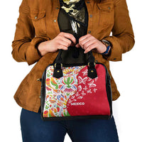 Mexico Christmas Shoulder Handbag with Butterfly Cactus and Colorful Floral Folk Art - Wonder Print Shop