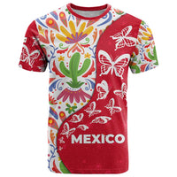Mexico Christmas T Shirt with Butterfly Cactus and Colorful Floral Folk Art - Wonder Print Shop