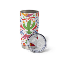 Mexico Christmas Tumbler Cup with Butterfly Cactus and Colorful Floral Folk Art - Wonder Print Shop