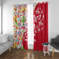 Mexico Christmas Window Curtain with Butterfly Cactus and Colorful Floral Folk Art - Wonder Print Shop