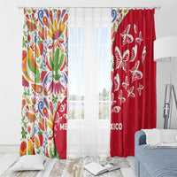Mexico Christmas Window Curtain with Butterfly Cactus and Colorful Floral Folk Art - Wonder Print Shop