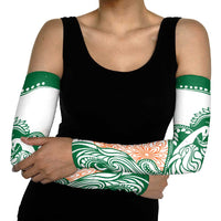 India Christmas Arm Sleeves with Peacock Mandala Pattern and Tricolor Design - Wonder Print Shop