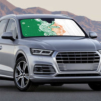 India Christmas Auto Sun Shade with Peacock Mandala Pattern and Tricolor Design - Wonder Print Shop