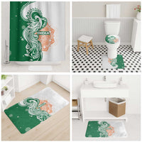 India Christmas Bathroom Set with Peacock Mandala Pattern and Tricolor Design - Wonder Print Shop