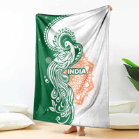 India Christmas Blanket with Peacock Mandala Pattern and Tricolor Design - Wonder Print Shop