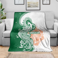 India Christmas Blanket with Peacock Mandala Pattern and Tricolor Design - Wonder Print Shop