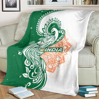 India Christmas Blanket with Peacock Mandala Pattern and Tricolor Design - Wonder Print Shop