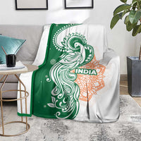 India Christmas Blanket with Peacock Mandala Pattern and Tricolor Design - Wonder Print Shop