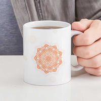 India Christmas Ceramic Mug with Peacock Mandala Pattern and Tricolor Design - Wonder Print Shop