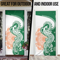 India Christmas Door Cover with Peacock Mandala Pattern and Tricolor Design - Wonder Print Shop