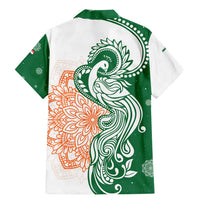 India Christmas Family Matching Mermaid Dress and Hawaiian Shirt with Peacock Mandala Pattern and Tricolor Design - Wonder Print Shop